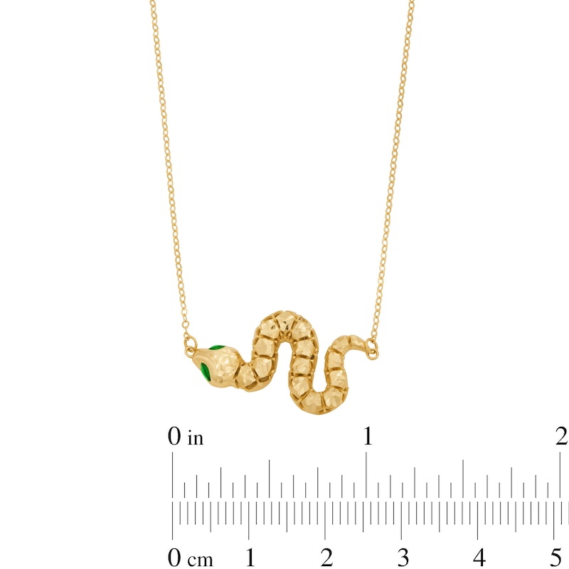 Diamond-Cut Snake Necklace in Semi-Solid 14K Gold