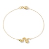 Diamond-Cut Snake Bracelet in Semi-Solid 14K Gold - 7.5"