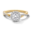 Thumbnail Image 1 of 0.70 CT. T.W. Certified Lab-Created Diamond Frame Crossover Shank Engagement Ring in 14K Gold (F/VS2)