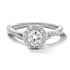 Thumbnail Image 1 of 0.70 CT. T.W. Certified Lab-Created Diamond Frame Crossover Shank Engagement Ring in 14K White Gold (F/VS2)