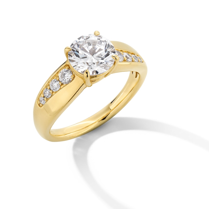 1.75 CT. T.W. Certified Lab-Created Diamond Graduated Shank Engagement Ring in 14K Gold (F/SI2)