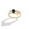 Thumbnail Image 1 of Limor Mindful Jewellery Elements Earth Green Tourmaline and Diamond Olive Branch Ring in Sterling Silver with Gold Plate