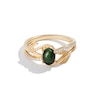 Thumbnail Image 2 of Limor Mindful Jewellery Elements Earth Green Tourmaline and Diamond Olive Branch Ring in Sterling Silver with Gold Plate