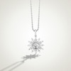 Thumbnail Image 1 of Limor Freeform White Quartz and 0.085 CT. T.W. Diamond Snowflake Pendant in Sterling Silver