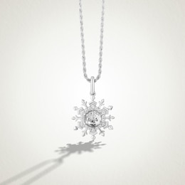 Limor Freeform White Quartz and 0.085 CT. T.W. Diamond Snowflake Pendant in Sterling Silver