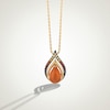 Thumbnail Image 1 of Limor Pear-Shaped Orange Moonstone, Garnet and Citrine Double Flame Drop Pendant in Sterling Silver with 24K Gold Plate