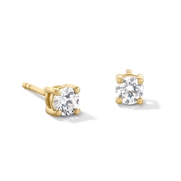 0.50 CT. T.W. Certified Lab-Created Diamond Solitaire Stud Earrings in Sterling Silver with 10K Gold Plate (I/SI2)