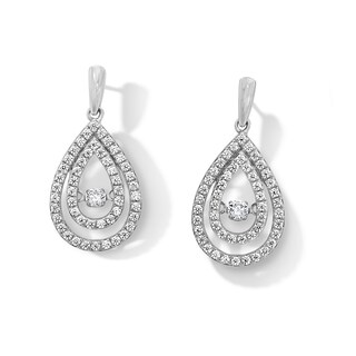 Unstoppable Love™ 0.70 CT. T.W. Certified Lab-Created Diamond Double Teardrop Earrings in 14K White Gold (F/SI2)