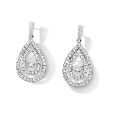 Unstoppable Love™ 0.70 CT. T.W. Certified Lab-Created Diamond Double Teardrop Earrings in 14K White Gold (F/SI2)