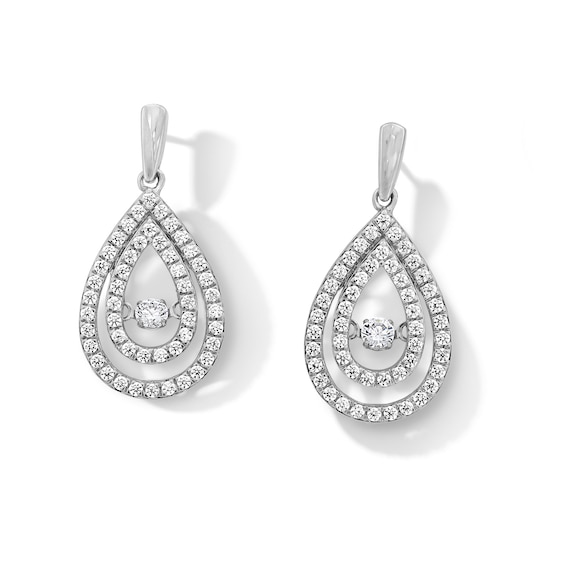 Unstoppable Love™ 0.70 CT. T.W. Certified Lab-Created Diamond Double Teardrop Earrings in 14K White Gold (F/SI2)