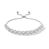 Thumbnail Image 1 of 0.25 CT. T.W. Diamond Bypass Frame Bolo Bracelet in Sterling Silver - 8.75”