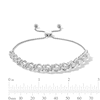 Thumbnail Image 2 of 0.25 CT. T.W. Diamond Bypass Frame Bolo Bracelet in Sterling Silver - 8.75”