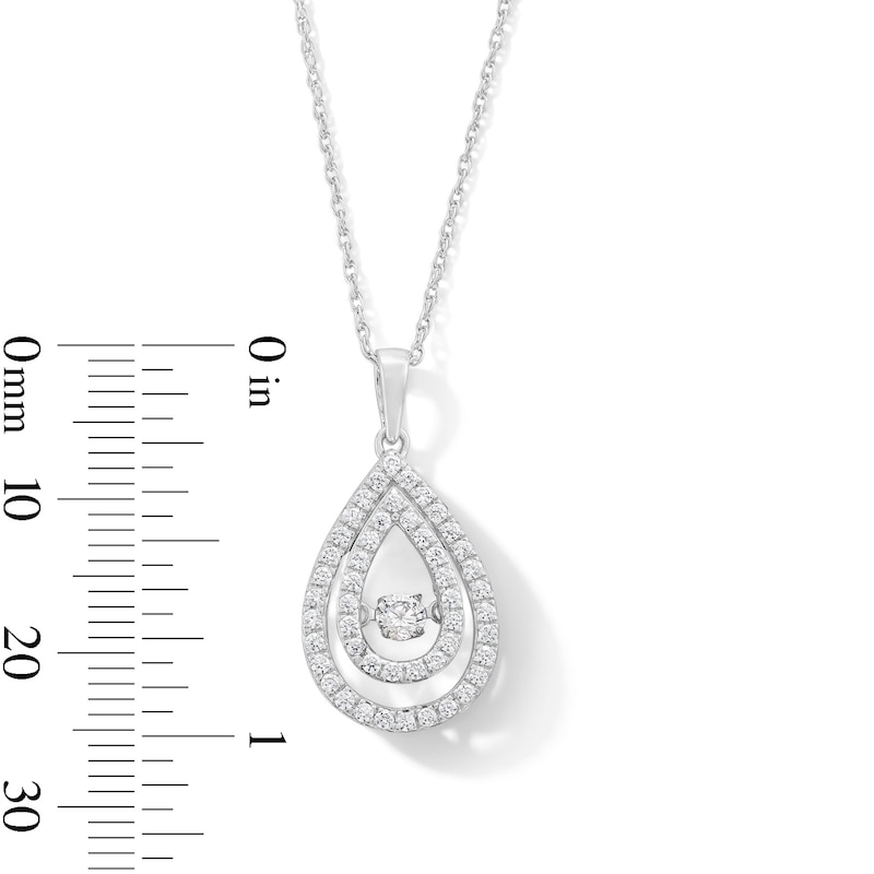 Main Image 2 of Unstoppable Love™ 0.50 CT. T.W. Certified Lab-Created Diamond Double Teardrop Pendant in 14K White Gold (F/SI2)