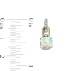 Cushion-Shaped Lab-Created Opal and White Lab-Created Sapphire Pendant and Earrings Set in Sterling Silver and 10K Gold