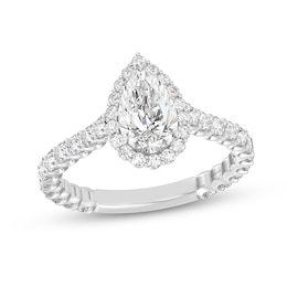 Enchanted Star Ariel 1.80 CT. T.W. Pear-Shaped Certified Lab-Created Diamond Frame Engagement Ring in 14K Two-Tone Gold