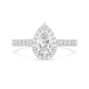 Thumbnail Image 4 of Enchanted Star Ariel 1.80 CT. T.W. Pear-Shaped Certified Lab-Created Diamond Frame Engagement Ring in 14K Two-Tone Gold