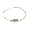 Limor Elongated Hexagon Swiss Blue Topaz Sideways Solitaire Bracelet in 10K Gold - 8”