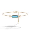 Limor Elongated Hexagon Swiss Blue Topaz Sideways Solitaire Bracelet in 10K Gold - 8”