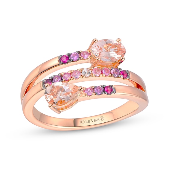 Le Vian® Good Karma Peach Morganite™ and Pink Sapphire Ombré Coil Ring in 14K Strawberry Gold®