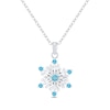 Swiss Blue Topaz and White Lab-Created Sapphire Snowflake Drop Pendant and Earrings Set in Sterling Silver