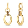 Le Vian® 0.18 CT. T.W. Chocolate Diamond® Oval Link Hoop Drop Earrings in 14K Honey Gold™