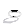 Limor Mindful Jewellery Guidestones Elongated Hexagon Onyx Sideways Solitaire Ring in 10K White Gold