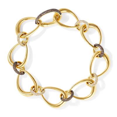 Le Vian® 1.14 CT. T.W. Chocolate Diamond® and Nude Diamond™ Oval Link Bracelet in 14K Honey Gold™