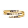 Le Vian® Good Karma 0.23 CT. T.W. Chocolate Ombré Diamond® and Vanilla Diamond® Bypass Ring in 14K Honey Gold™