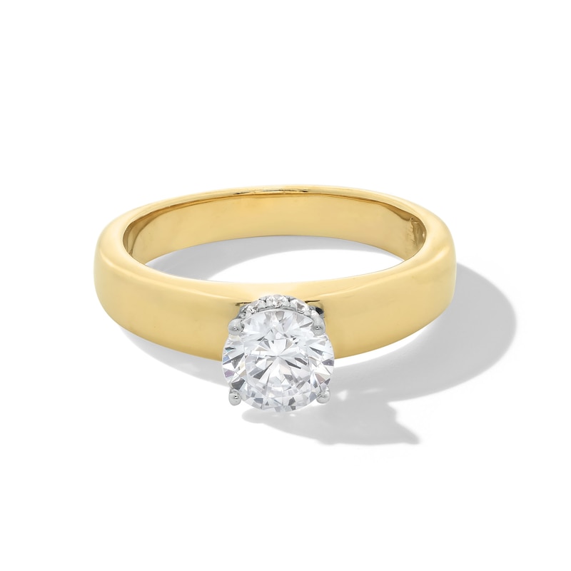 1.10 CT. T.W. Diamond Solitaire Wide Band Engagement Ring in 14K Gold