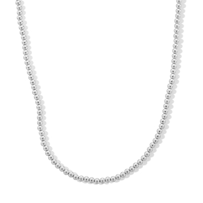 2.0mm Bead Necklace in Hollow Sterling Silver - 24”