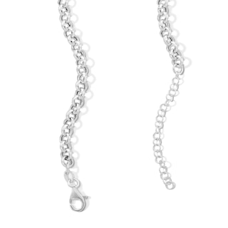 Puff Heart Drop Chain Necklace in Hollow Sterling Silver - 20”