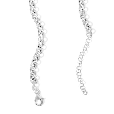 Puff Heart Drop Chain Necklace in Hollow Sterling Silver - 20”