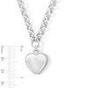 Puff Heart Drop Chain Necklace in Hollow Sterling Silver - 20”