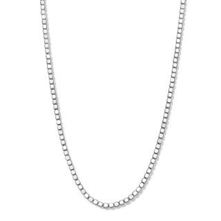 2.5mm Diamond-Cut Cube Link Necklace in Solid Sterling Silver - 18”