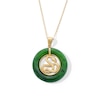 Thumbnail Image 1 of Jade Circle Snake Pendant in 14K Gold