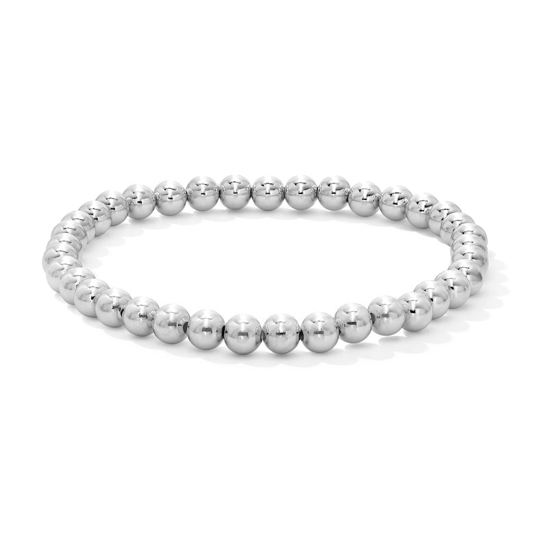 5.0mm Bead Strand Bracelet in Solid Sterling Silver