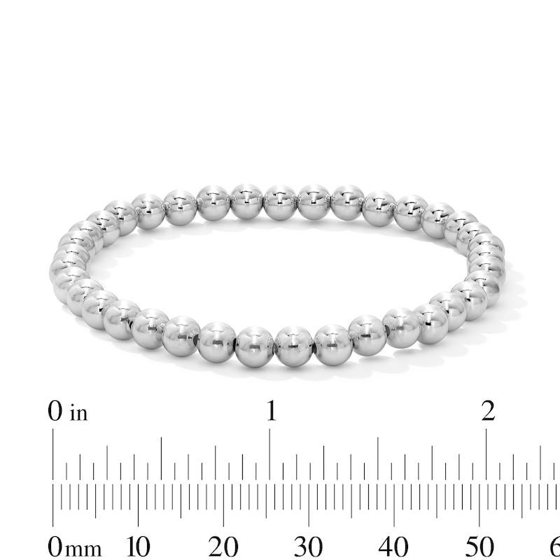 5.0mm Bead Strand Bracelet in Solid Sterling Silver