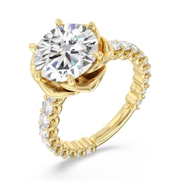 Enchanted Star Belle 3.80 CT. T.W. Certified Lab-Created Diamond Rose Engagement Ring in 14K Gold (F/VS2)