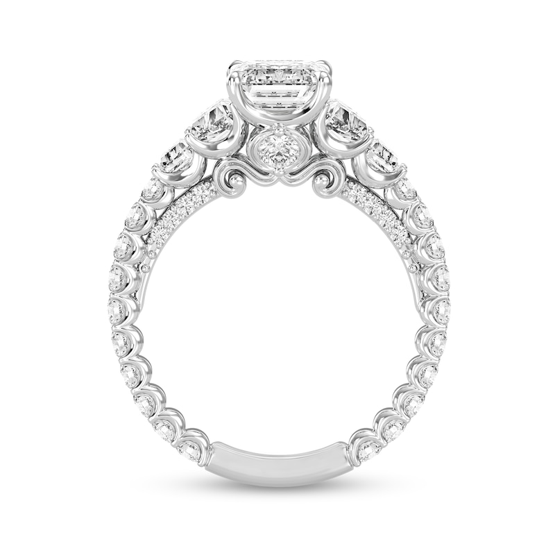 Enchanted Star Cinderella 3.95 CT. T.W. Emerald Certified Lab-Created Diamond Collar Engagement Ring in 14K White Gold