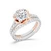 Thumbnail Image 6 of Enchanted Star Belle 2.69 CT. T.W. Certified Lab-Created Diamond Rose Split Shank Engagement Ring in 14K Two-Tone Gold