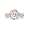 Thumbnail Image 7 of Enchanted Star Belle 2.69 CT. T.W. Certified Lab-Created Diamond Rose Split Shank Engagement Ring in 14K Two-Tone Gold