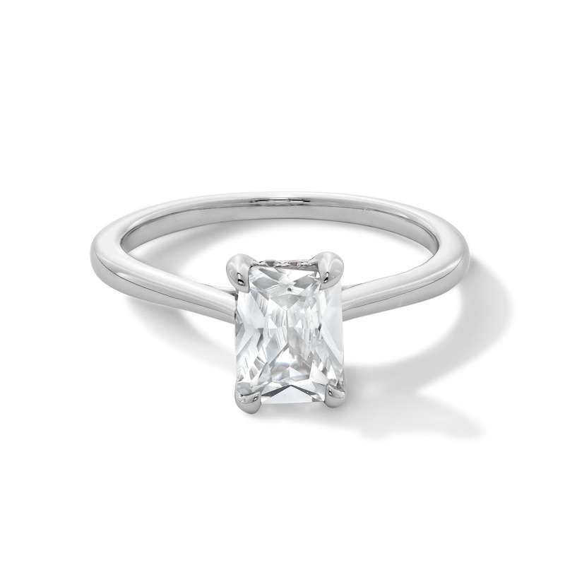 Main Image 1 of 1.60 CT. T.W. Radiant-Cut Certified Lab-Created Diamond Solitaire Engagement Ring in 14K White Gold (F/VS2)