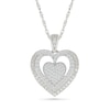 0.45 CT. T.W. Heart-Shaped Multi-Diamond Frame Pendant in Sterling Silver