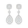 0.95 CT. T.W. Pear-Shaped Multi-Diamond Frame Drop Earrings in 10K White Gold