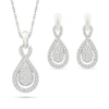 0.58 CT. T.W. Pear-Shaped Multi-Diamond Infinity Pendant and Drop Earrings Set in Sterling Silver