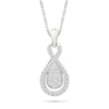 0.58 CT. T.W. Pear-Shaped Multi-Diamond Infinity Pendant and Drop Earrings Set in Sterling Silver