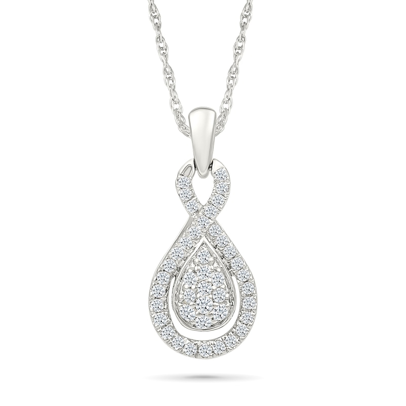 0.58 CT. T.W. Pear-Shaped Multi-Diamond Infinity Pendant in Sterling Silver