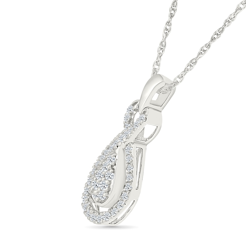 0.58 CT. T.W. Pear-Shaped Multi-Diamond Infinity Pendant in Sterling Silver