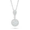 1.23 CT. T.W. Multi-Diamond Frame Drop Pendant in Sterling Silver