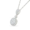 1.23 CT. T.W. Multi-Diamond Frame Drop Pendant in Sterling Silver